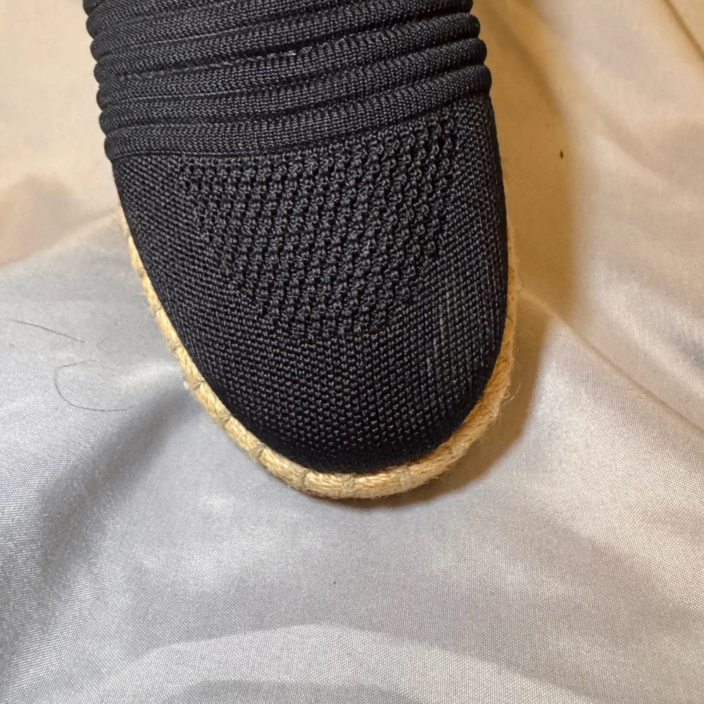 Adrienne Vittadini Sport Black Knit Slip-On Trainer
